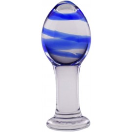 Blue Glass Crystal Ball Plug